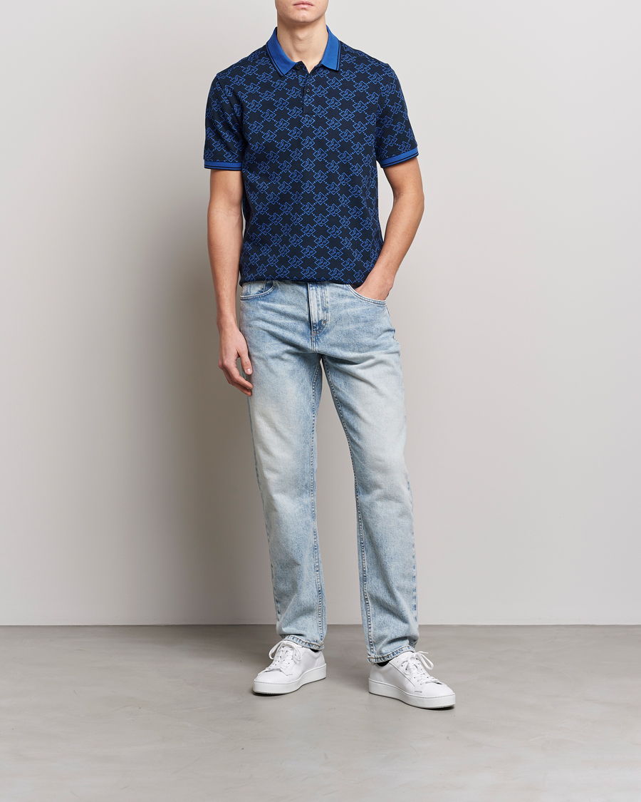 Herren | Poloshirts | J.Lindeberg | Deklan Organic Cotton Jacquard Polo Navy