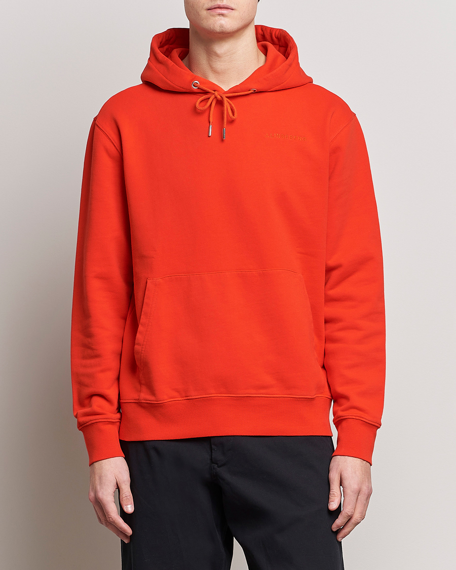 Herren | Pullover | J.Lindeberg | Chip Cotton Hoodie Fiery Red