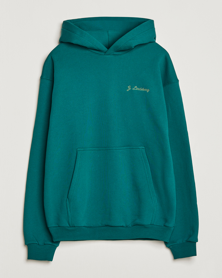 Herren | Pullover | J.Lindeberg | Karson Graphic Organic Cotton Hoodie Rain Forest