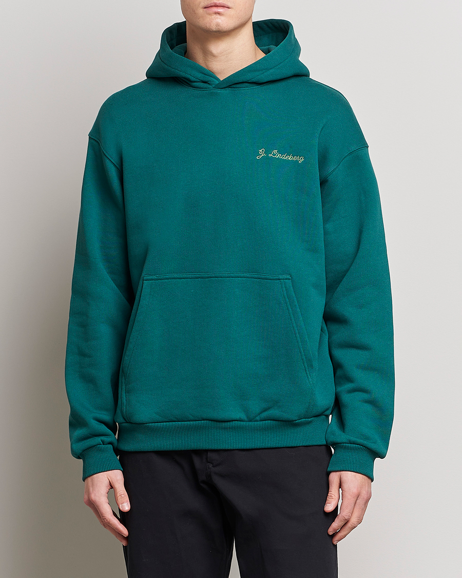 Herren | Pullover | J.Lindeberg | Karson Graphic Organic Cotton Hoodie Rain Forest