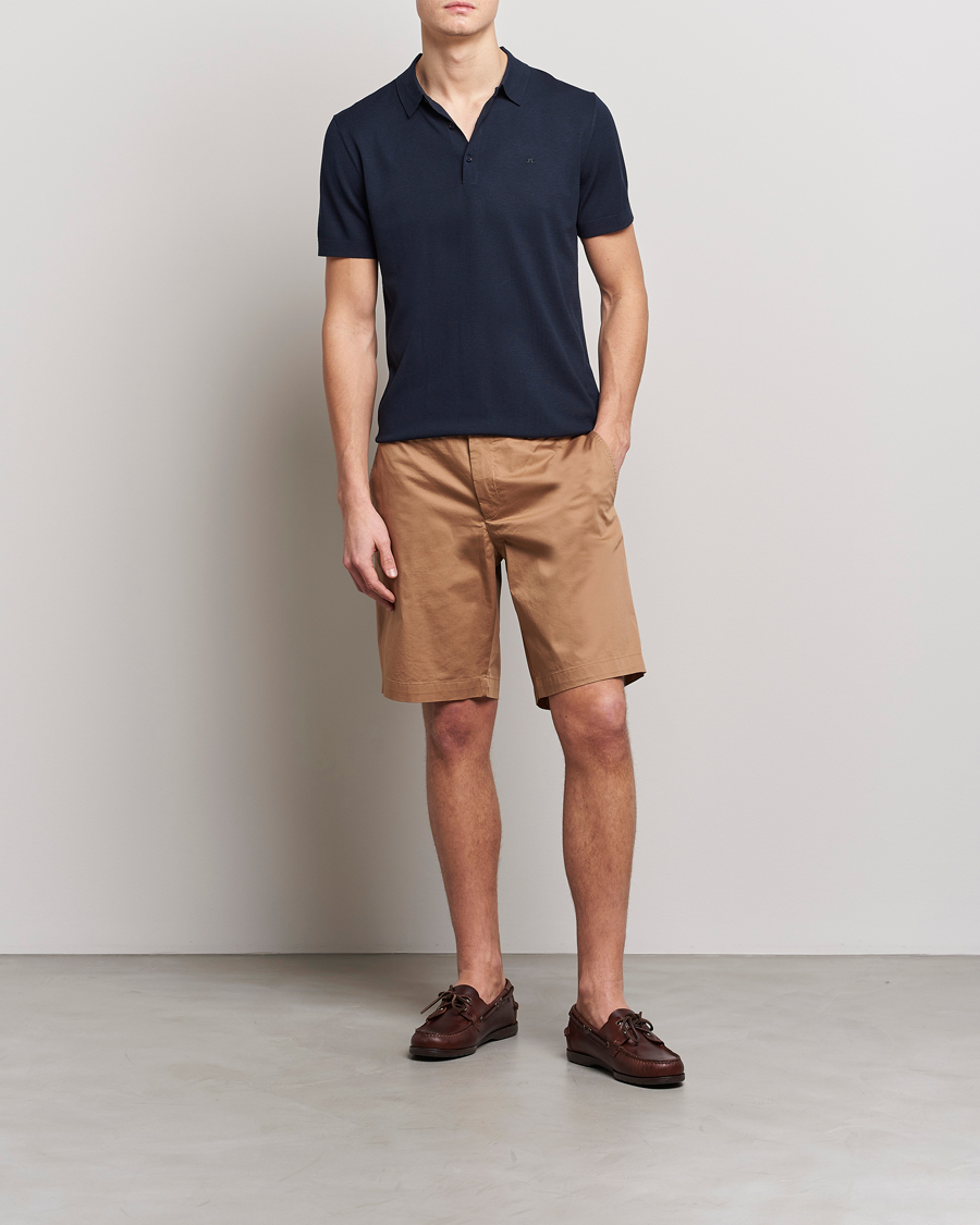 Herren | Poloshirts | J.Lindeberg | Ridge Rayon Silk Polo Navy