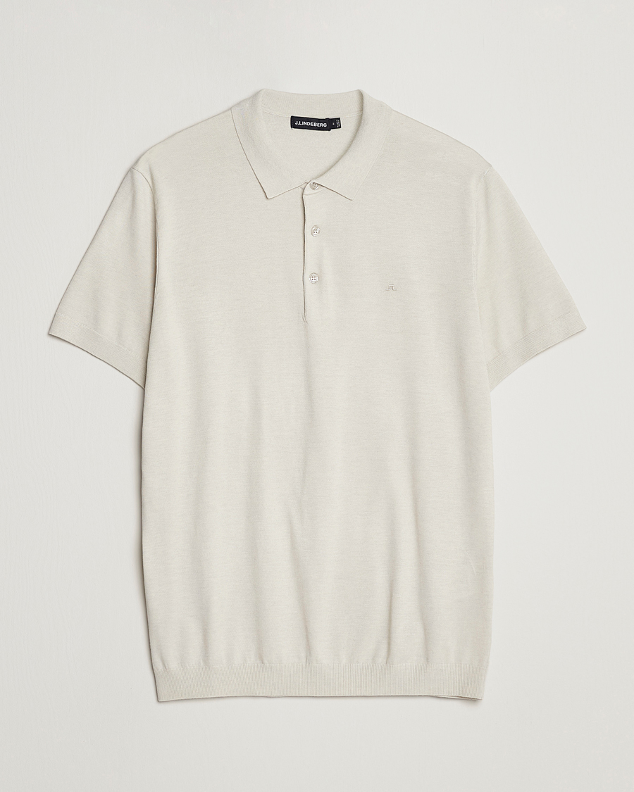 Herren | Poloshirts | J.Lindeberg | Ridge Rayon Silk Polo Light Grey Melange