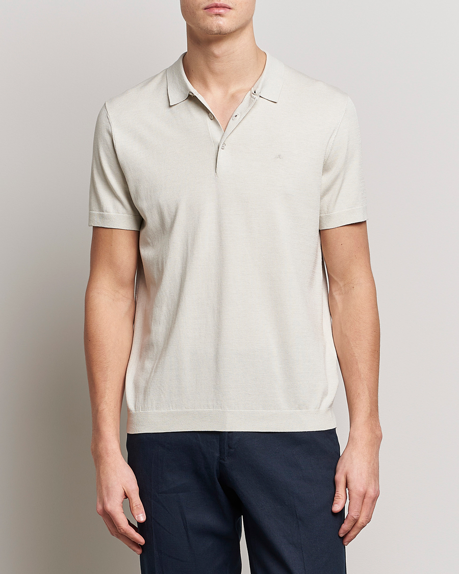 Herren | Poloshirts | J.Lindeberg | Ridge Rayon Silk Polo Light Grey Melange