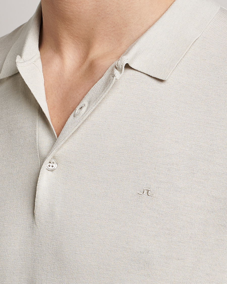 Herren | Poloshirts | J.Lindeberg | Ridge Rayon Silk Polo Light Grey Melange