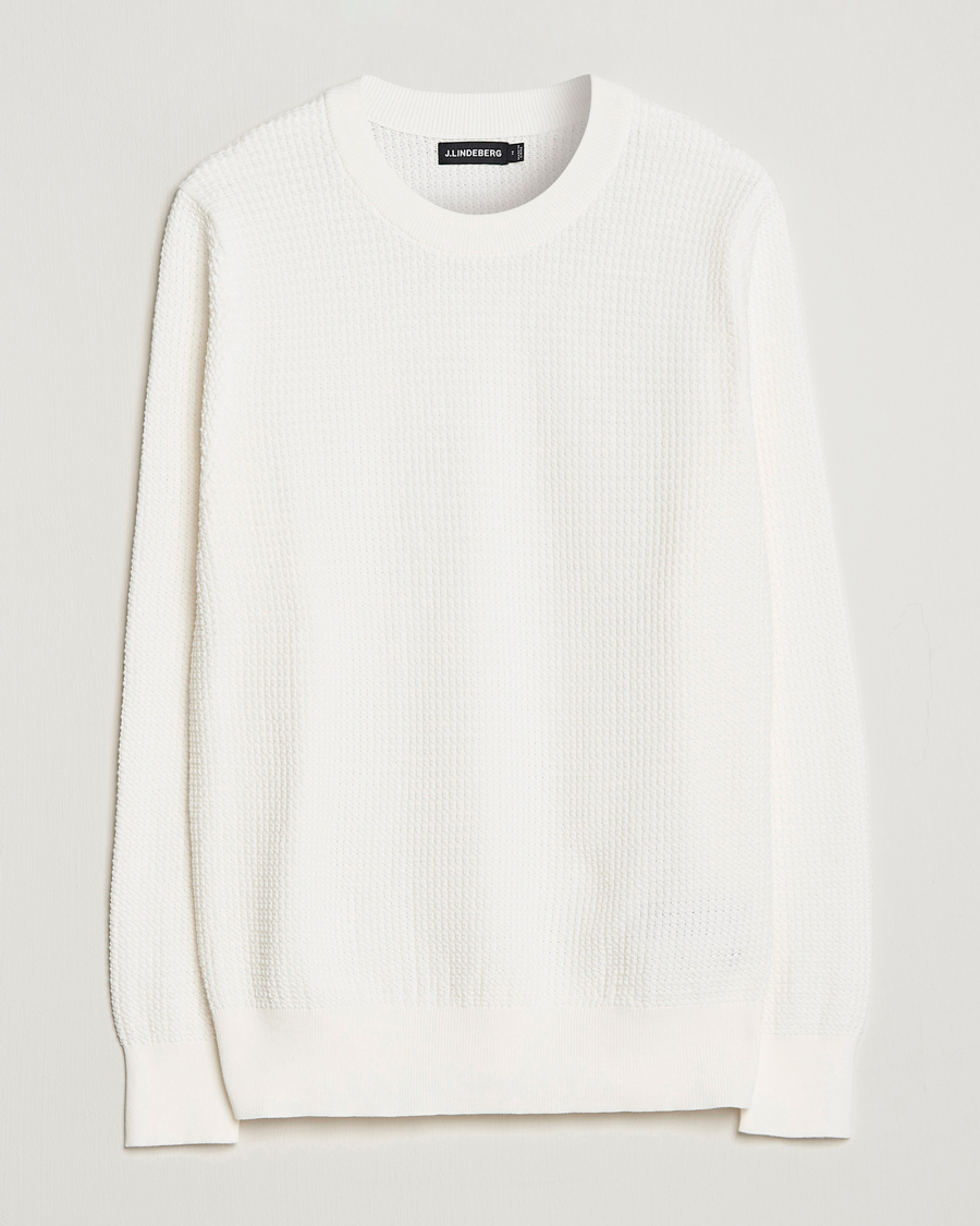 Herren | Pullover | J.Lindeberg | Arthur Structure Organic Cotton Crew Neck Cloud White