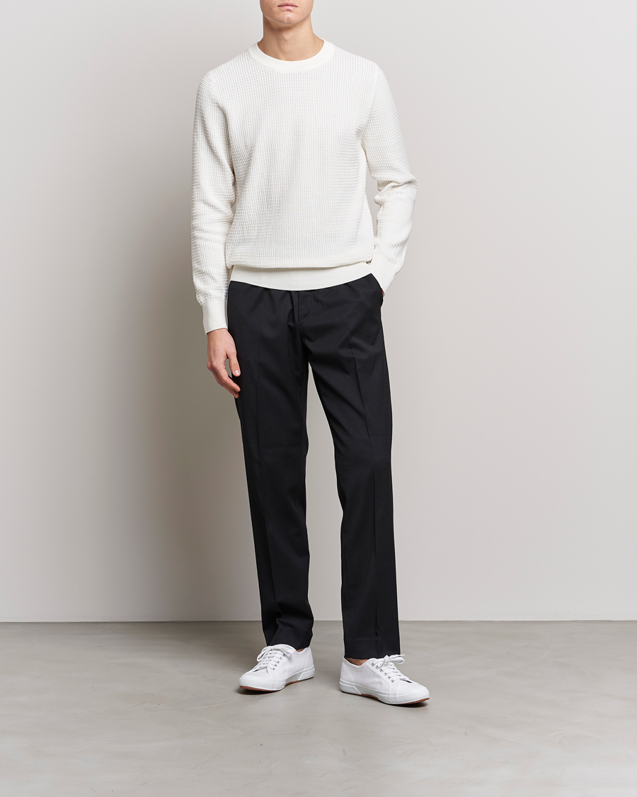 Herren | Pullover | J.Lindeberg | Arthur Structure Organic Cotton Crew Neck Cloud White