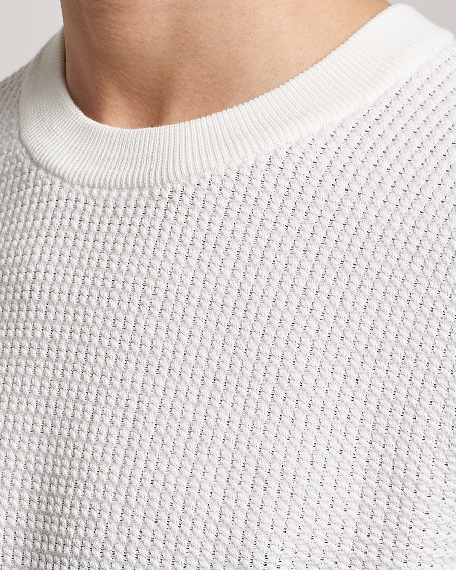 Herren | Pullover | J.Lindeberg | Arthur Structure Organic Cotton Crew Neck Cloud White