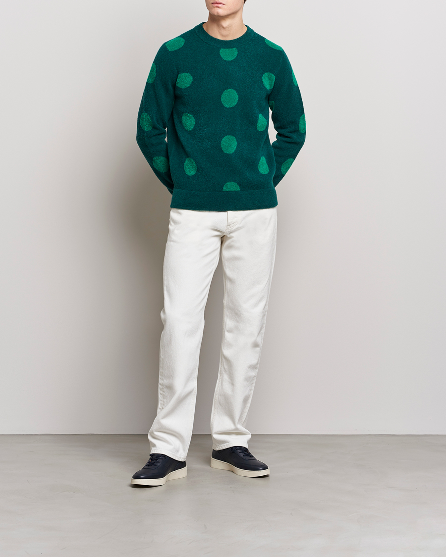 Herren | Pullover | J.Lindeberg | Dotte Hairy Jacquard Crewneck Rain Forest