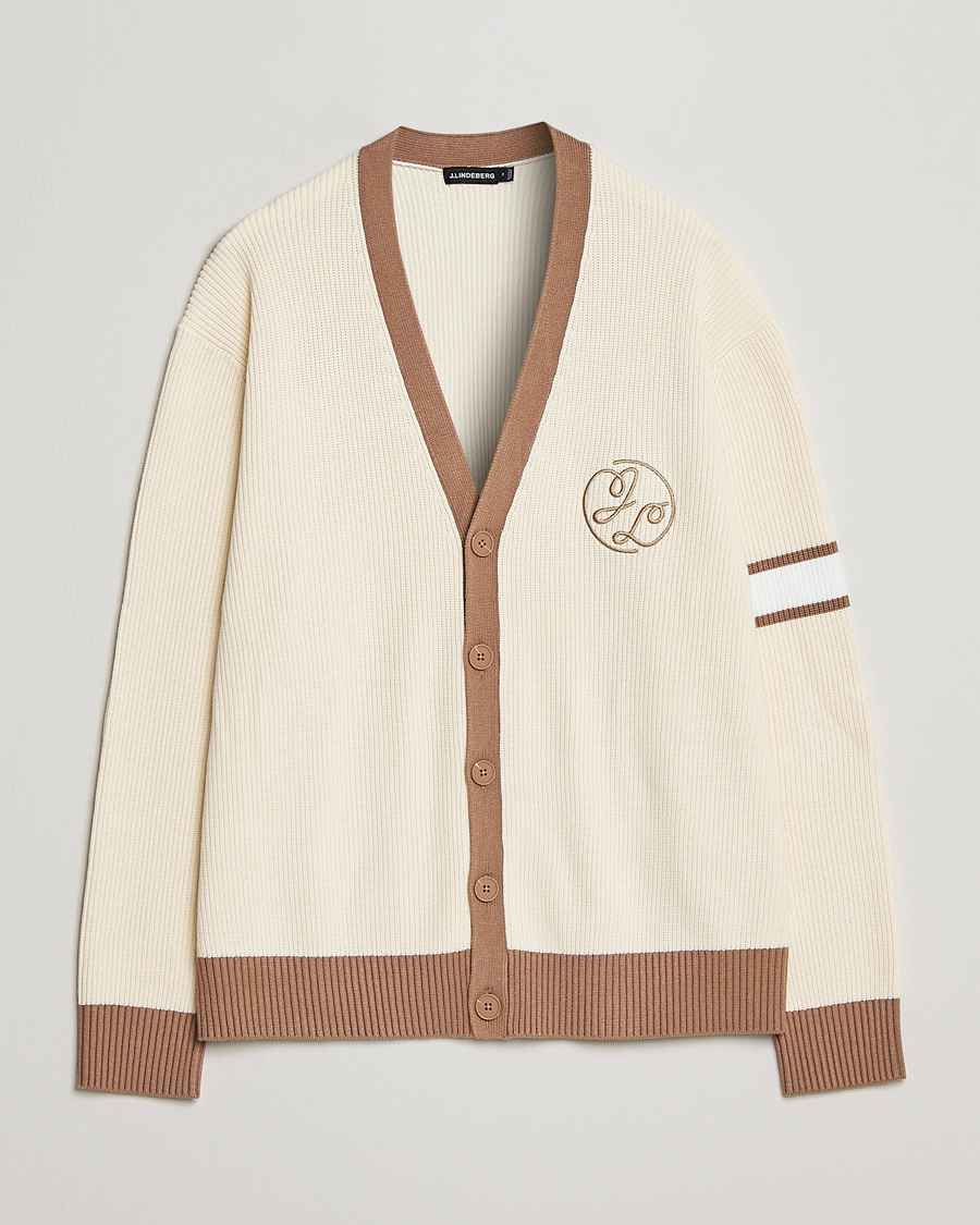 Herren | Pullover | J.Lindeberg | Gerard Jacquard Cardigan Turtledove