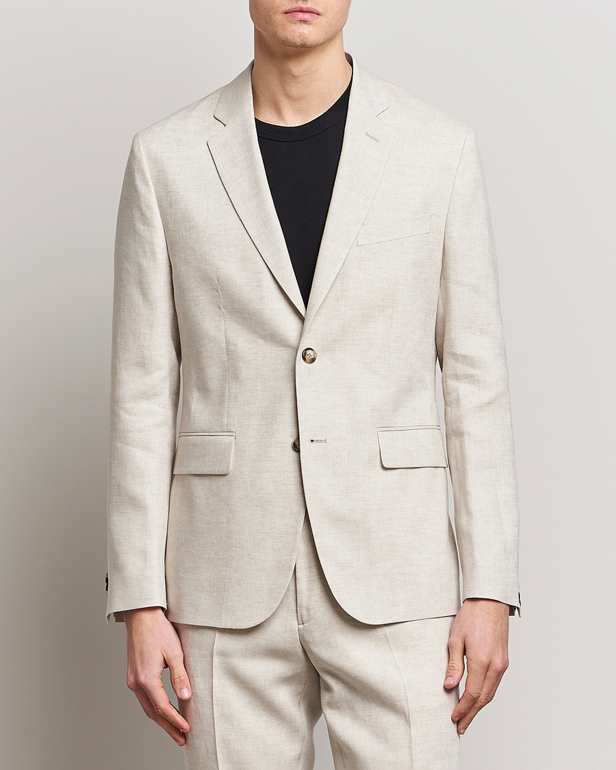 Herren | Sakkos | J.Lindeberg | Hopper Super Linen Blazer Safari Beige