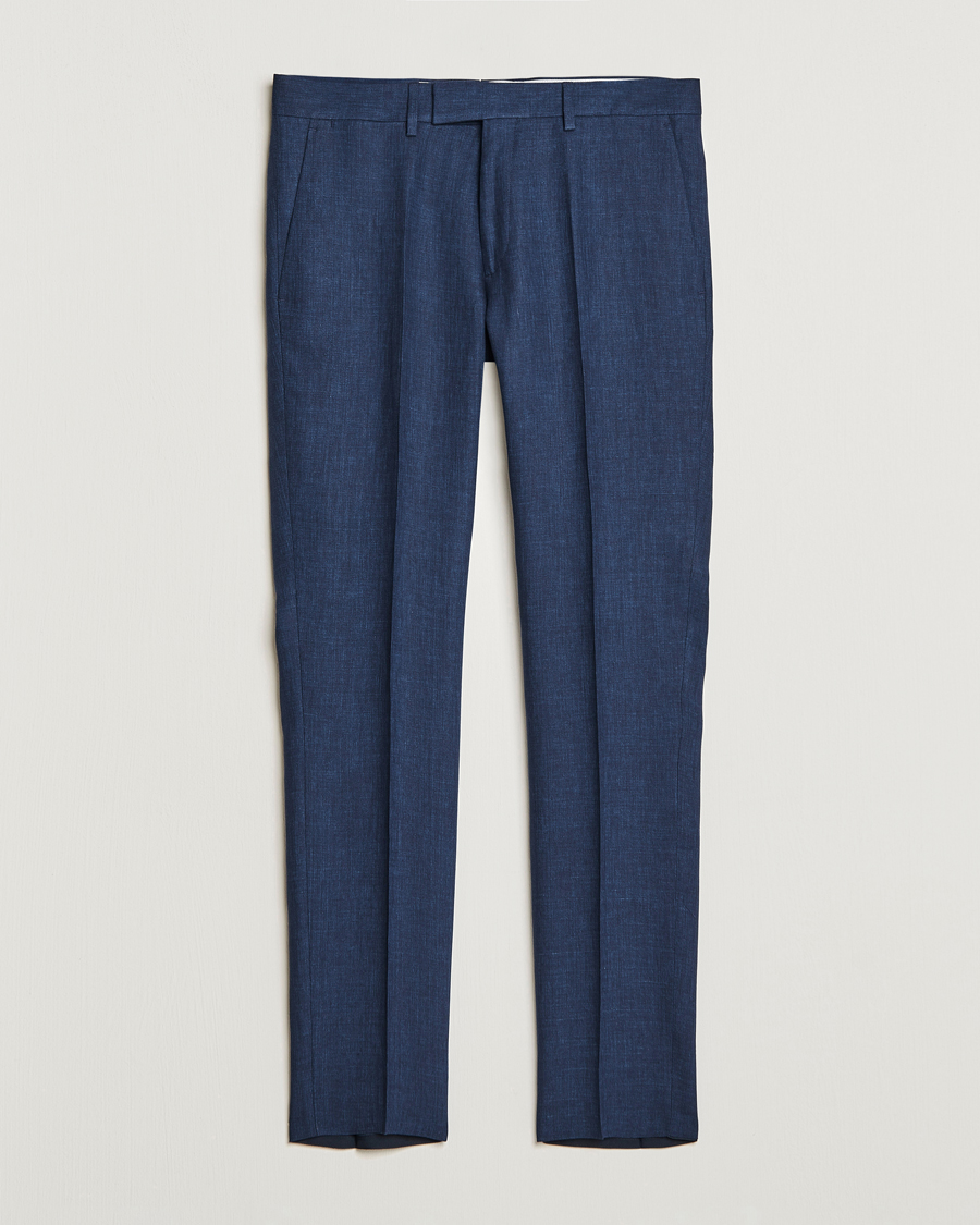 Herren | Hosen | J.Lindeberg | Grant Super Linen Trousers Blue Indigo