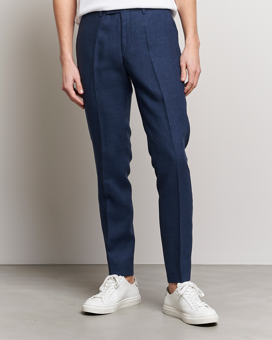 Herren | Hosen | J.Lindeberg | Grant Super Linen Trousers Blue Indigo