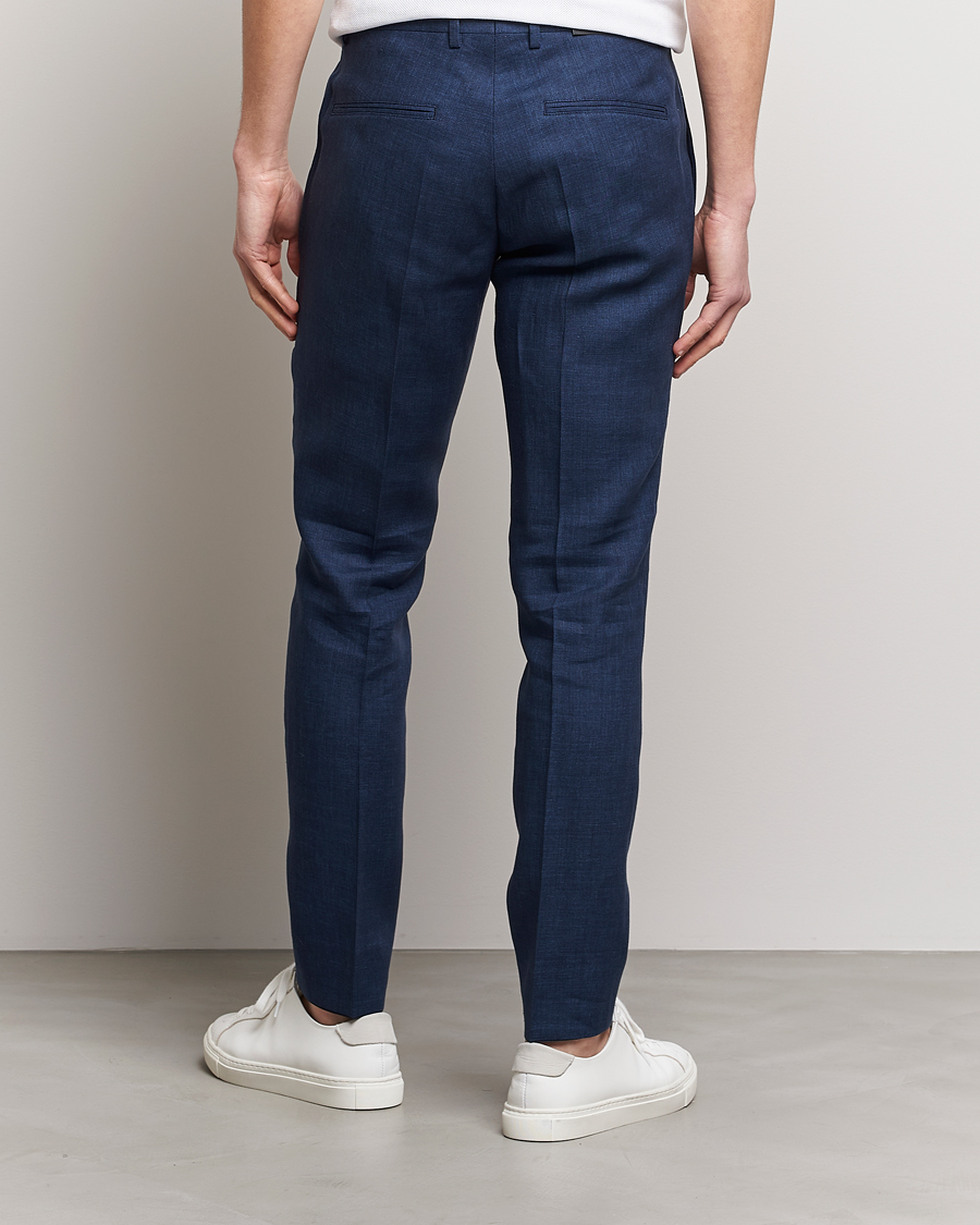 Herren | Hosen | J.Lindeberg | Grant Super Linen Trousers Blue Indigo