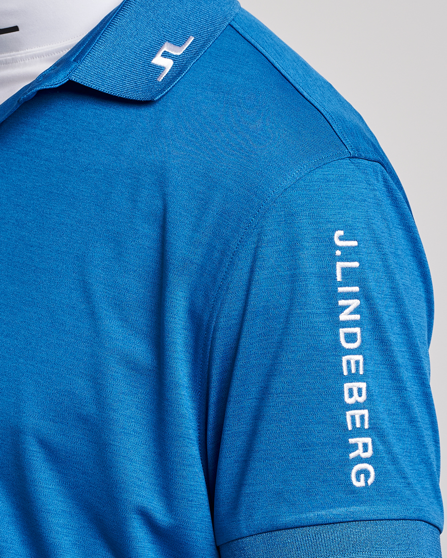 Herren | Poloshirts | J.Lindeberg | Tour Tech Regular Fit Polo Lapis Blue Melange