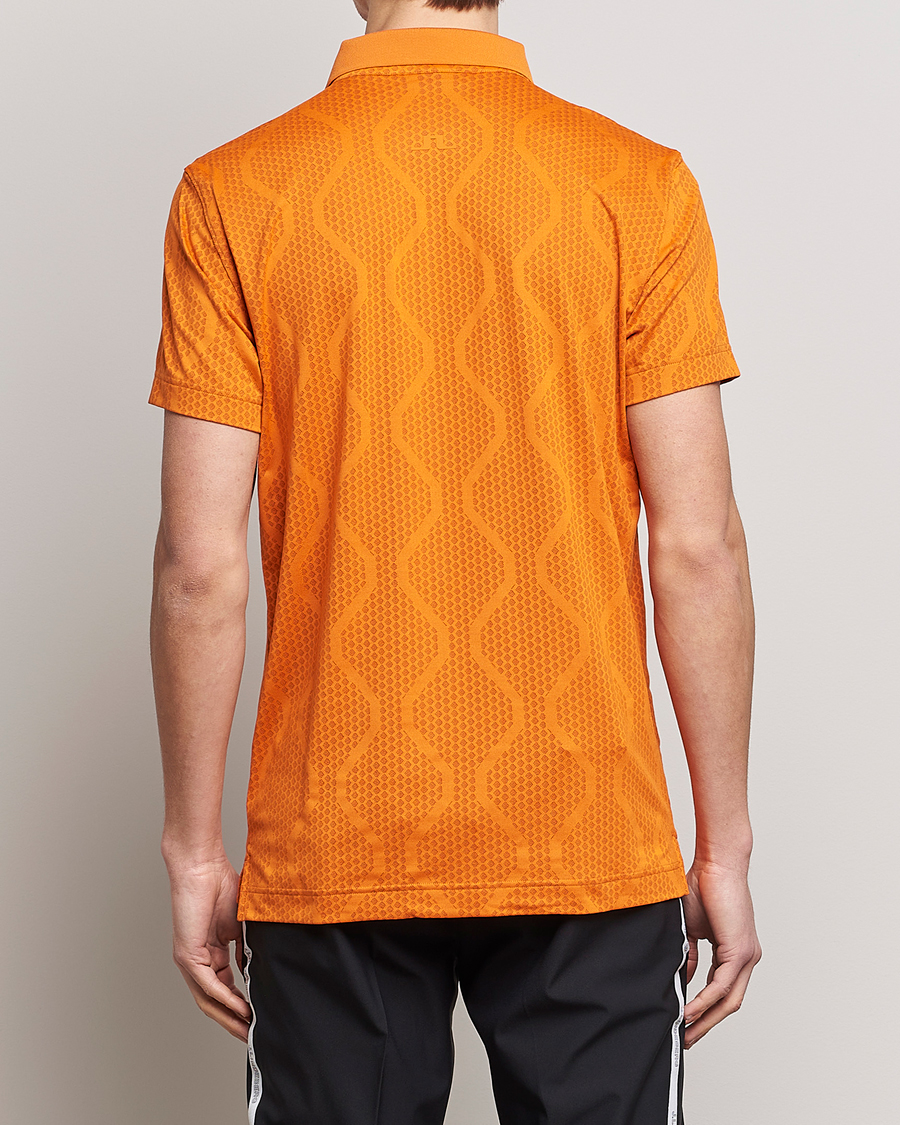 Herren | Poloshirts | J.Lindeberg | Mat Jacquard Regular Fit Polo Russet Orange