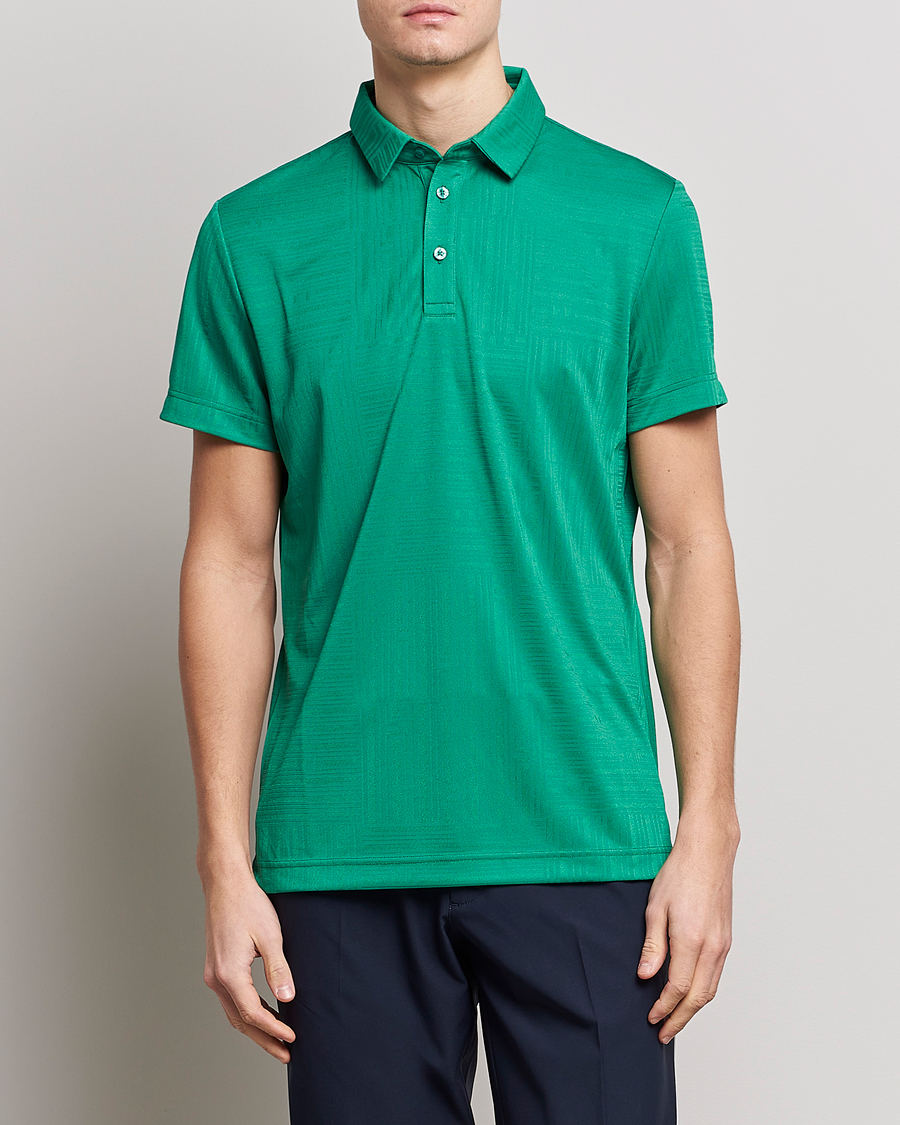 Herren | Poloshirts | J.Lindeberg | Alfred Mesh Jacquard Regular Fit Polo Bosphorus