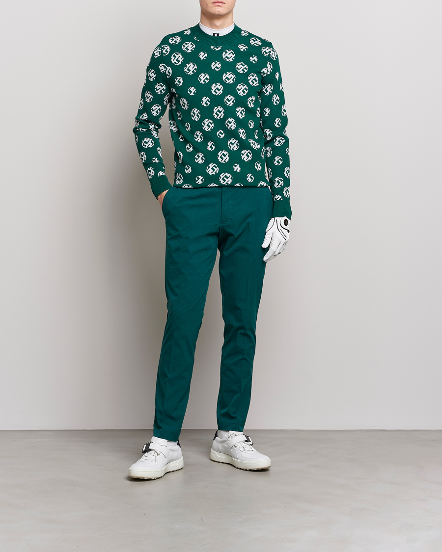 Herren | Pullover | J.Lindeberg | Gus Jaccquard Knitted Sweater Rain Forest