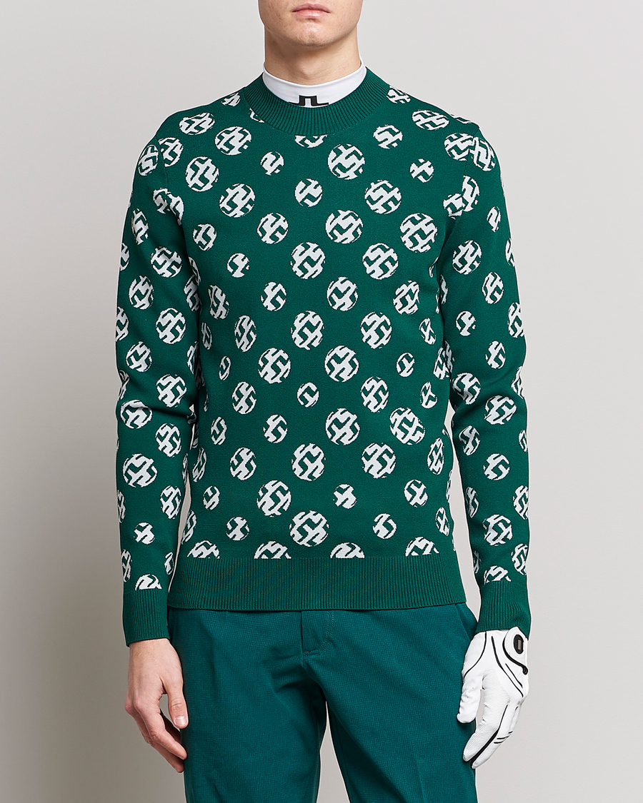 Herren | Pullover | J.Lindeberg | Gus Jaccquard Knitted Sweater Rain Forest