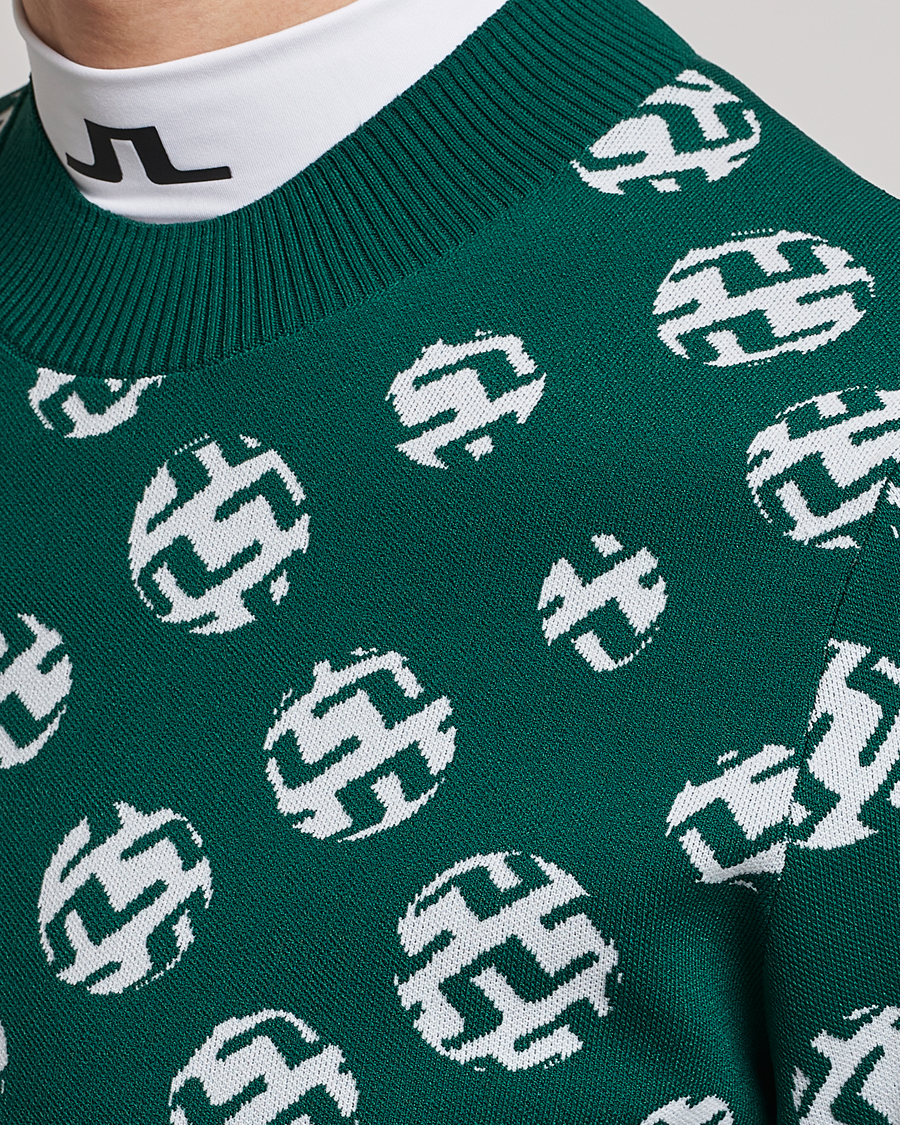 Herren | Pullover | J.Lindeberg | Gus Jaccquard Knitted Sweater Rain Forest