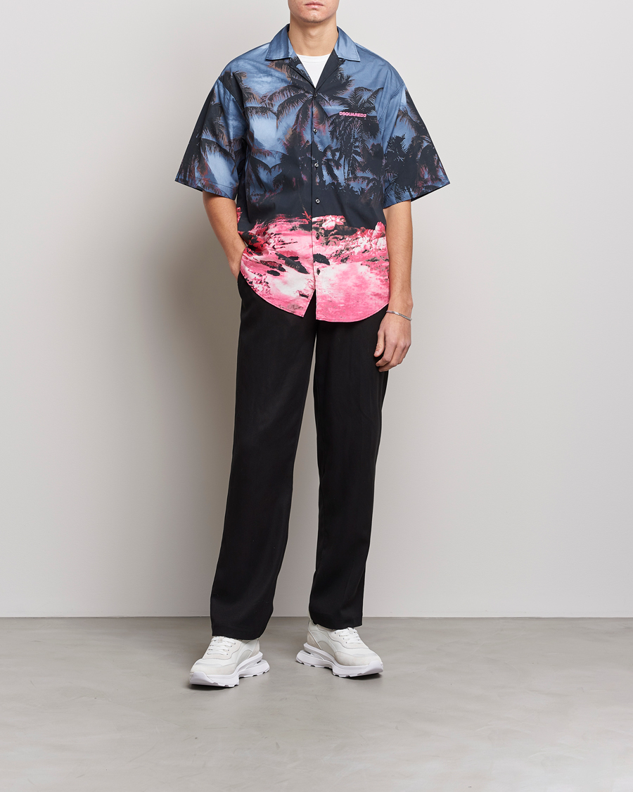 Herren | Hemden | Dsquared2 | Palm Tree Bowling Shirt Purple