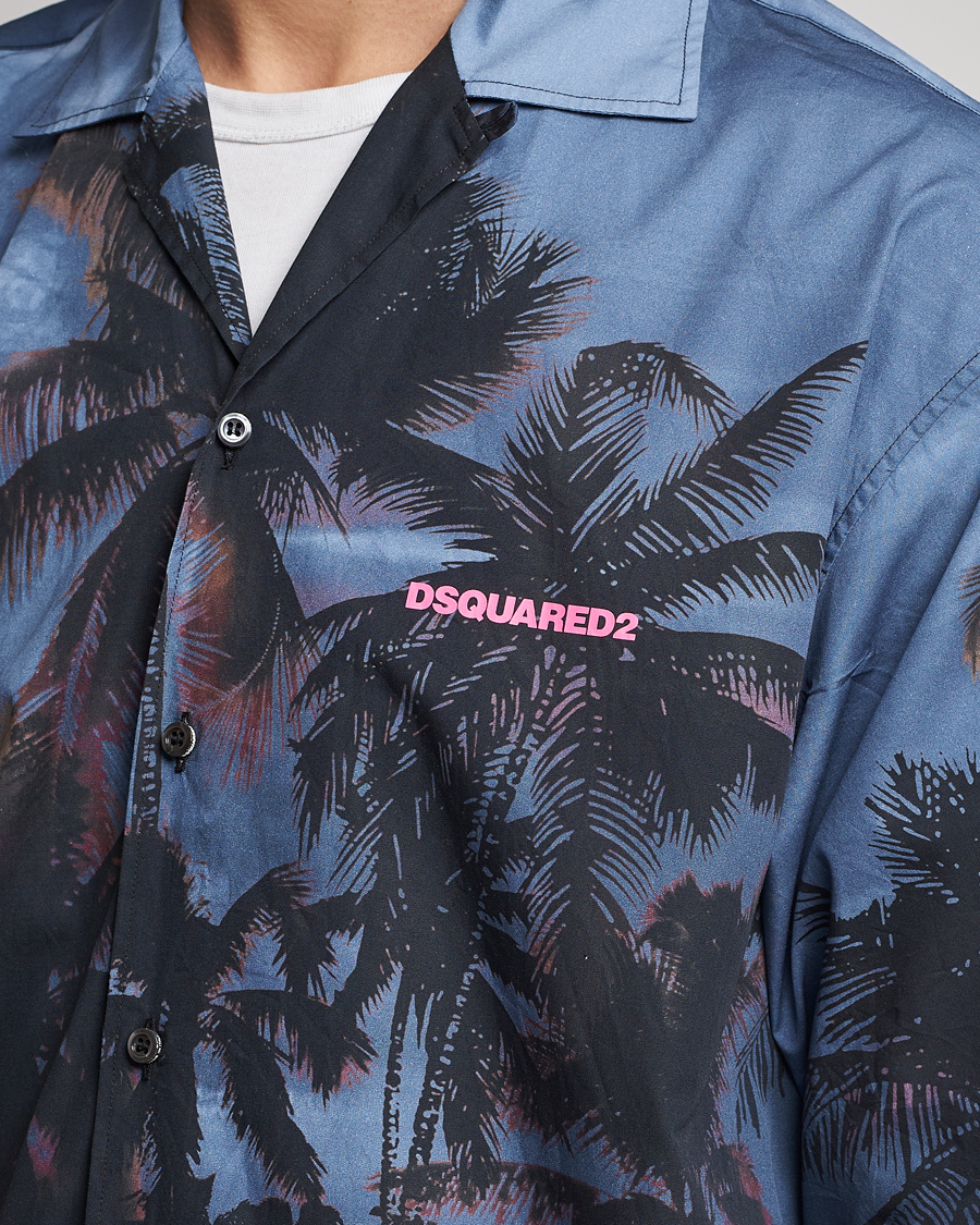 Herren | Hemden | Dsquared2 | Palm Tree Bowling Shirt Purple