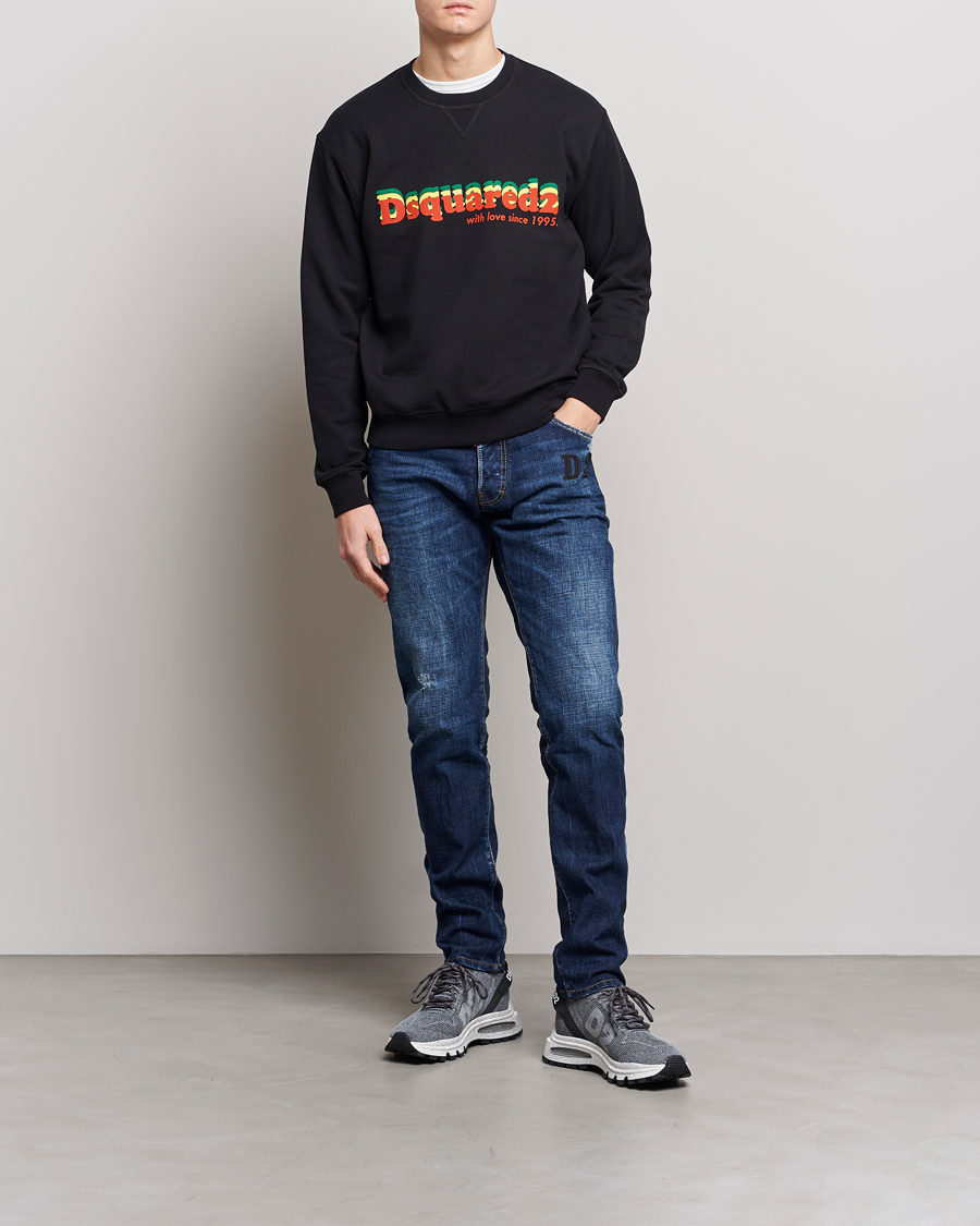 Herren | Pullover | Dsquared2 | Printed Cotton Sweatshirt Black