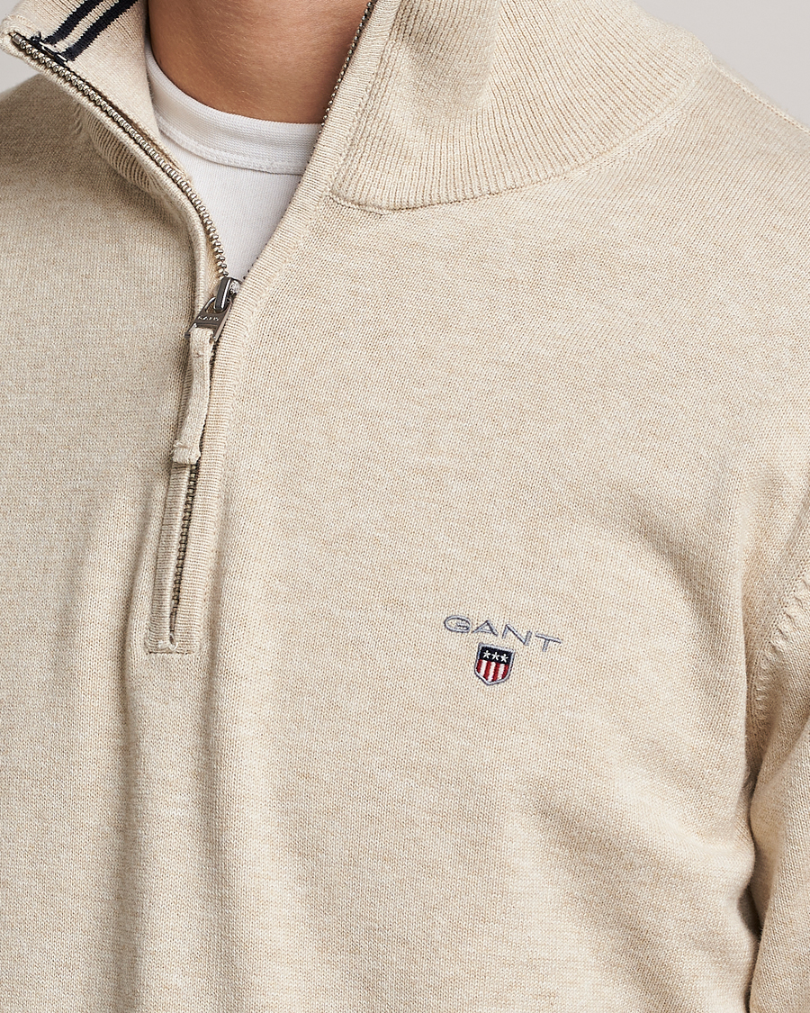 Herren | Pullover | GANT | Classic Cotton Half Zip Ocra Melange