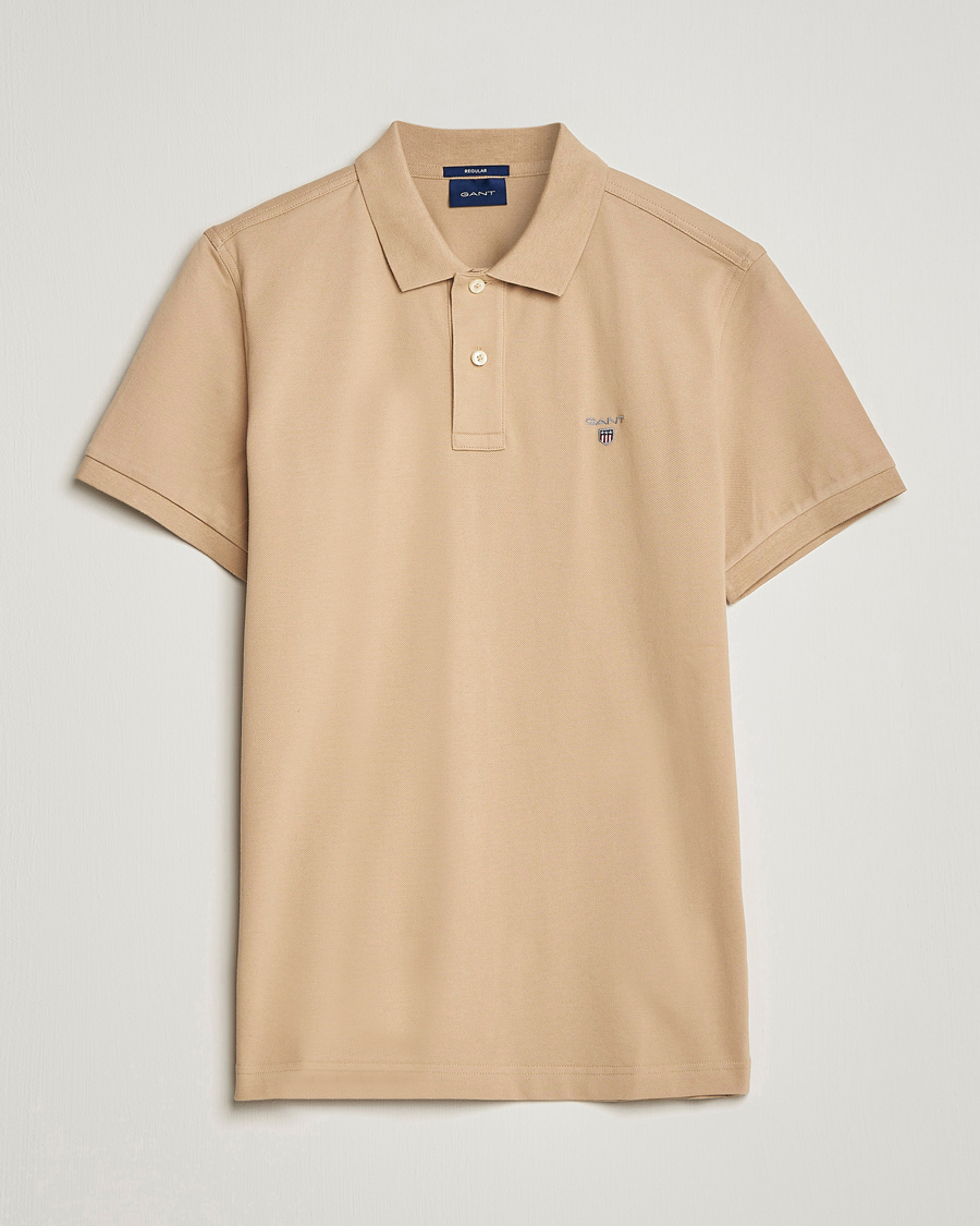 Herren | Poloshirts | GANT | Original Pique Short Sleeve Rugger Hazelwood Beige