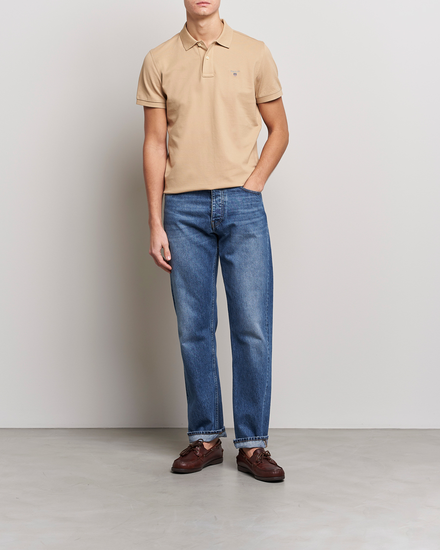 Herren | Poloshirts | GANT | Original Pique Short Sleeve Rugger Hazelwood Beige