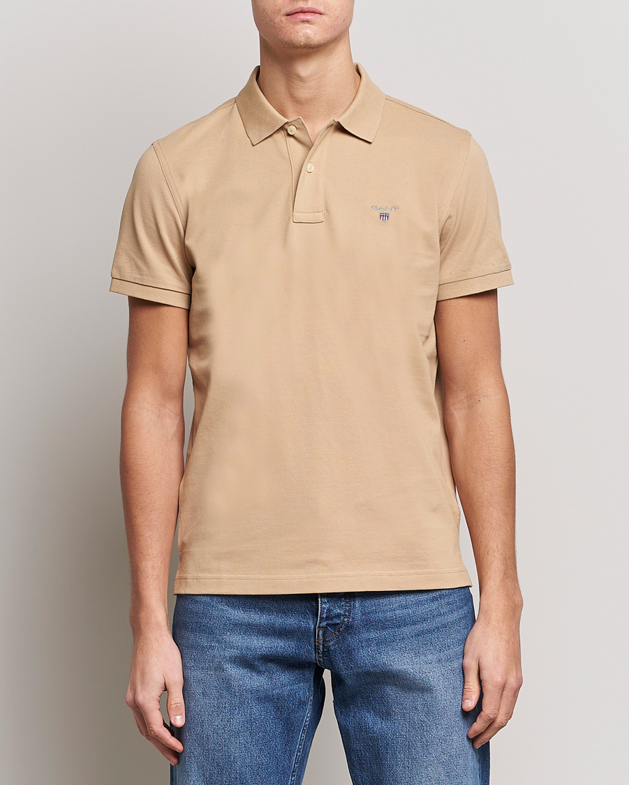 Herren | Poloshirts | GANT | Original Pique Short Sleeve Rugger Hazelwood Beige