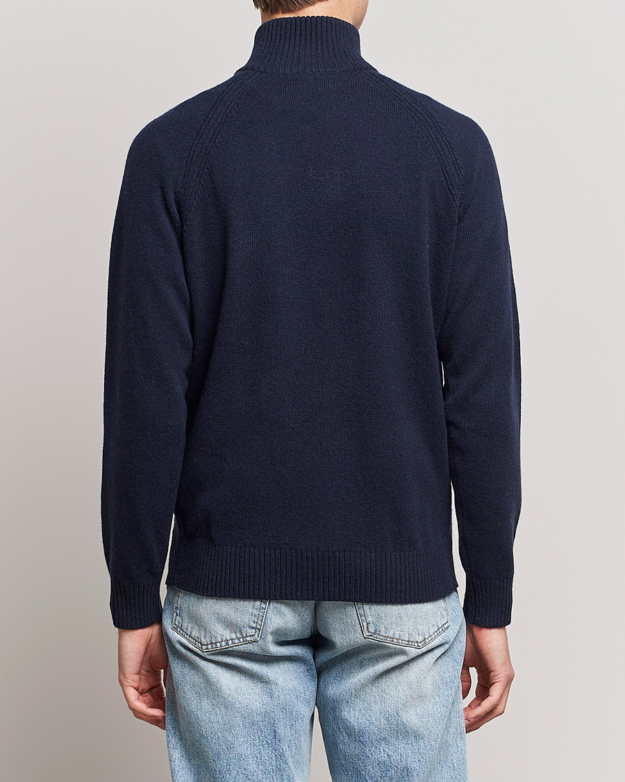 Herren | Pullover | GANT | Banner Shield Lambswool Half Zip Eavning Blue
