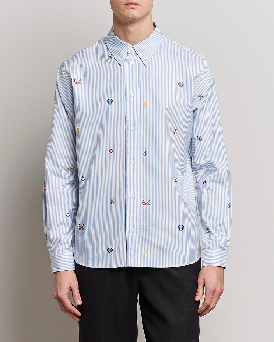 Herren | Hemden | KENZO | Pixel Striped Casual Shirt Light Blue