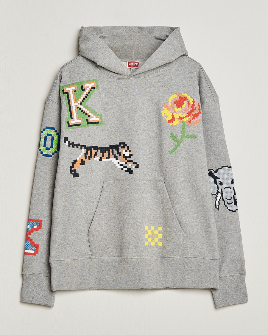 Herren | Pullover | KENZO | Pixel Oversize Hoodie Pearl Grey