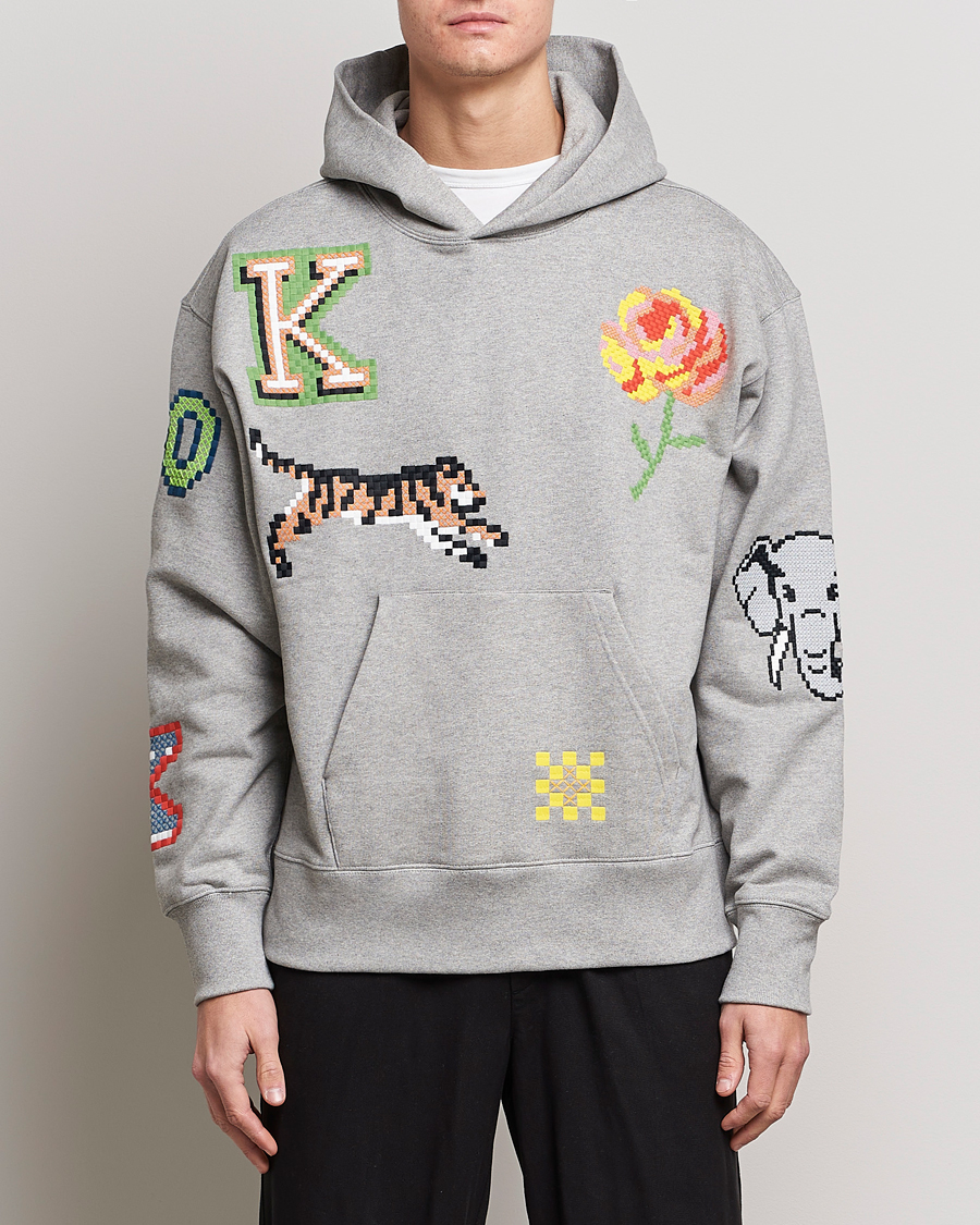 Herren | Pullover | KENZO | Pixel Oversize Hoodie Pearl Grey