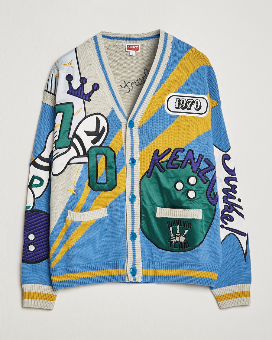 Herren | Pullover | KENZO | Bowling Elefant Cardigan Cyan