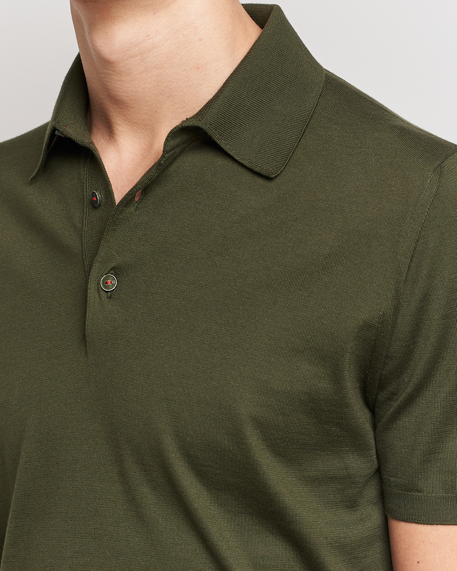 Herren | Poloshirts | Kiton | Sea Island Cotton Polo Dark Olive