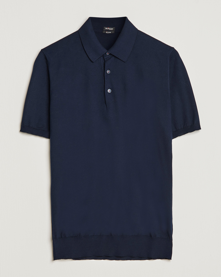 Herren | Poloshirts | Kiton | Sea Island Cotton Polo Navy