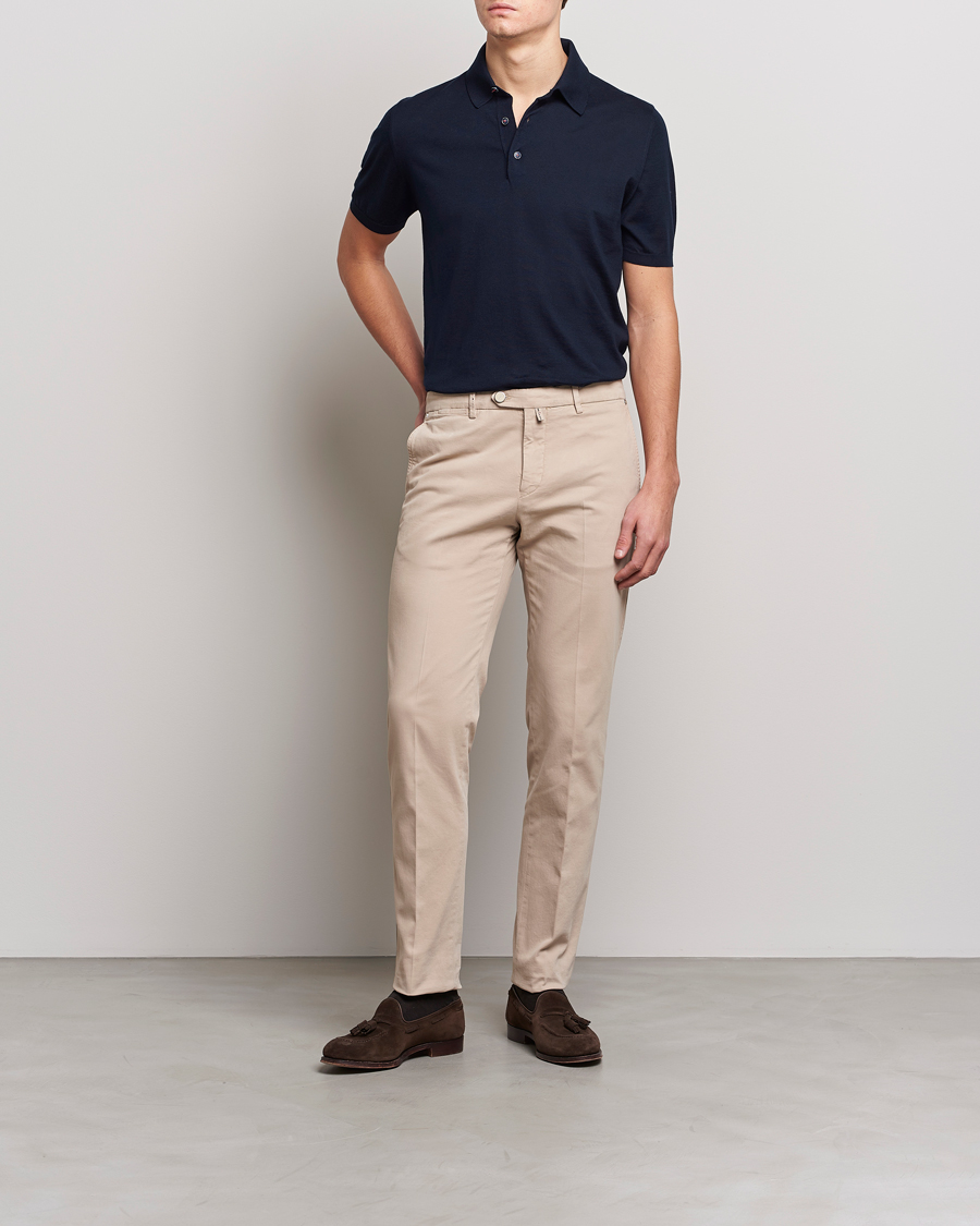 Herren | Poloshirts | Kiton | Sea Island Cotton Polo Navy