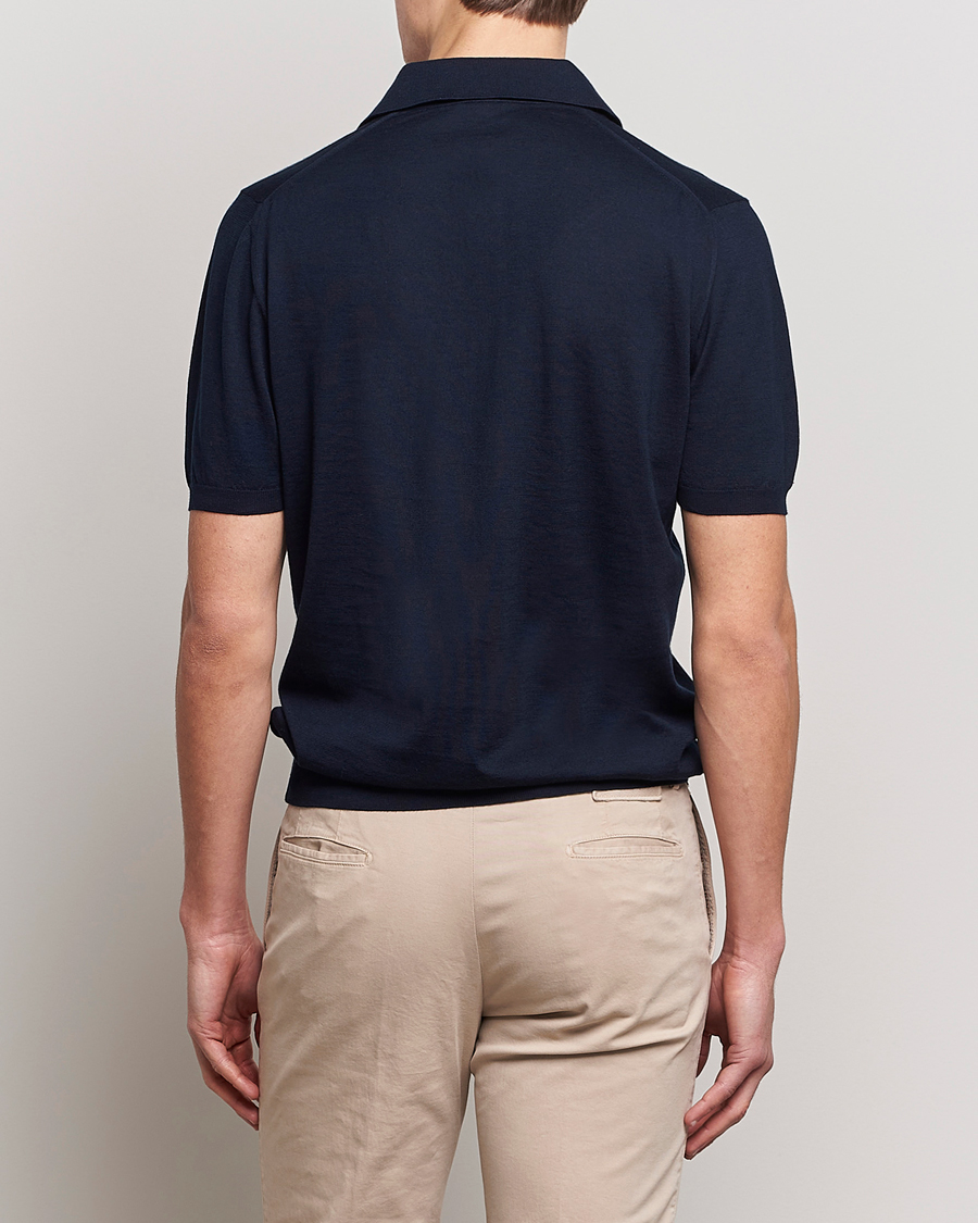 Herren | Poloshirts | Kiton | Sea Island Cotton Polo Navy