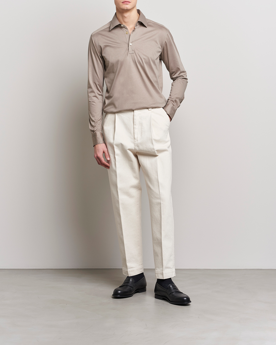 Herren | Hemden | Kiton | Popover Shirt Beige