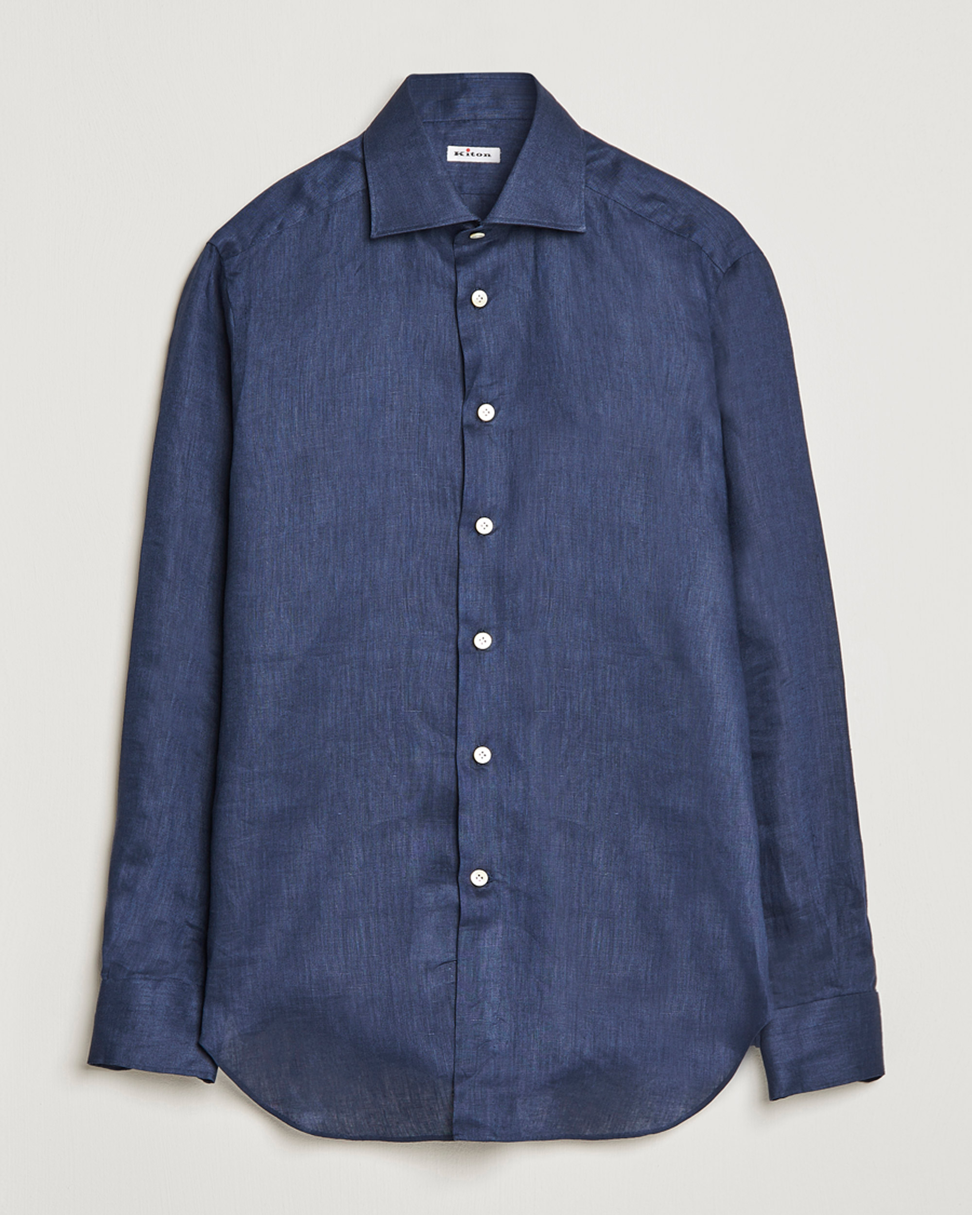 Herren | Hemden | Kiton | Linen Sport Shirt Navy