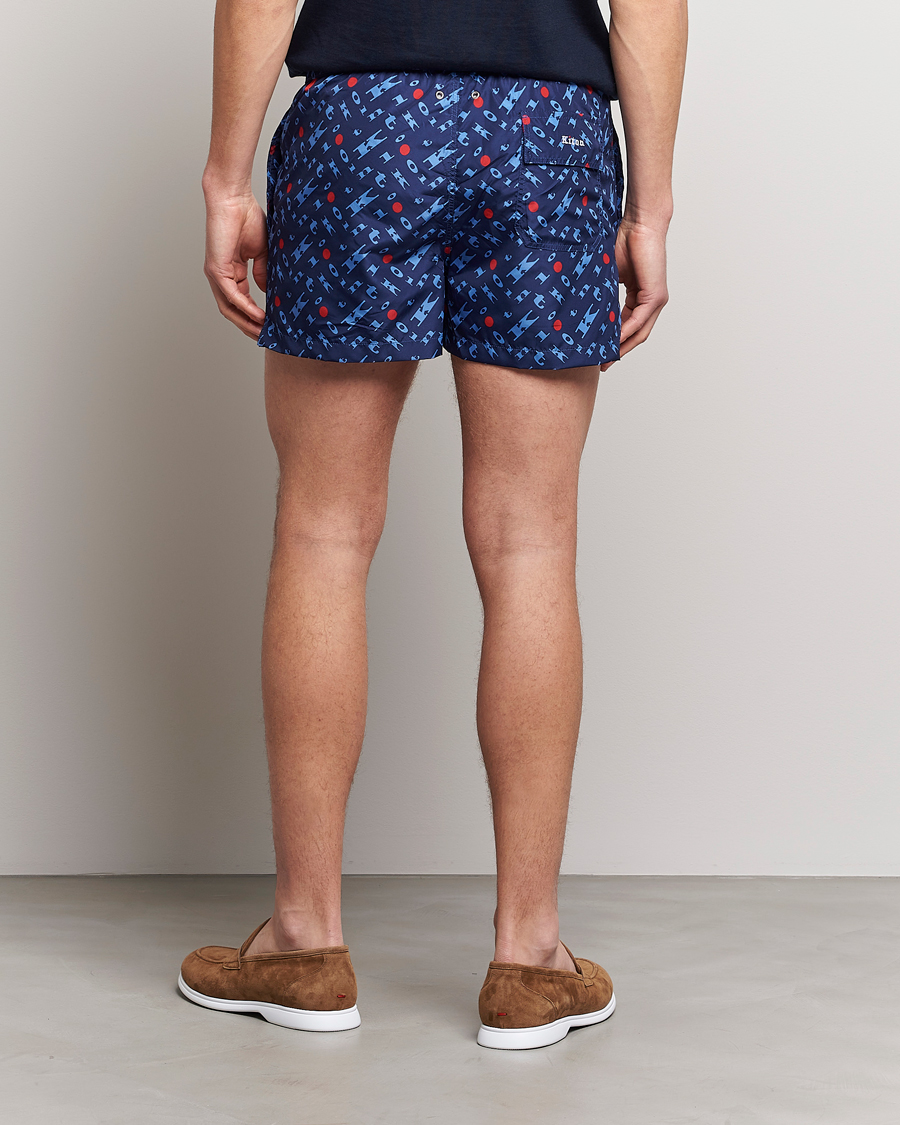 Herren | Badehosen | Kiton | Printed Swim Trunks Navy