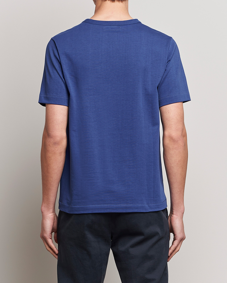 Herren | T-Shirts | Merz b. Schwanen | Relaxed Loopwheeled Sturdy T-Shirt Pacific Blue
