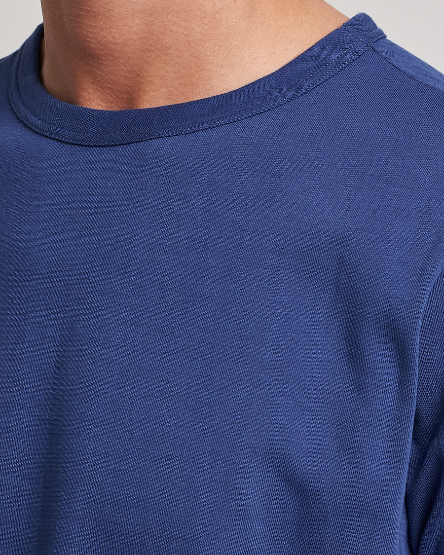 Herren | T-Shirts | Merz b. Schwanen | Relaxed Loopwheeled Sturdy T-Shirt Pacific Blue