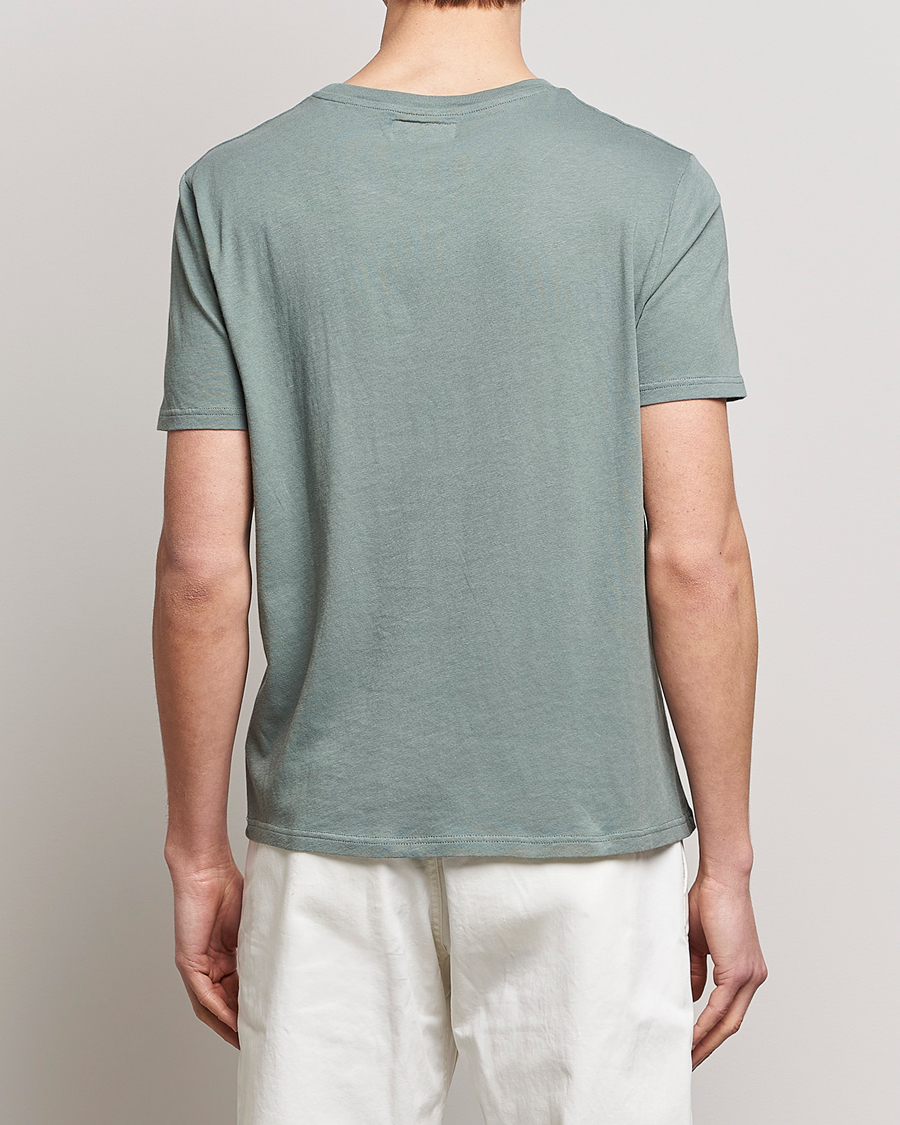 Herren | T-Shirts | Merz b. Schwanen | Organic Cotton Washed Crew Neck T-Shirt Green Stone