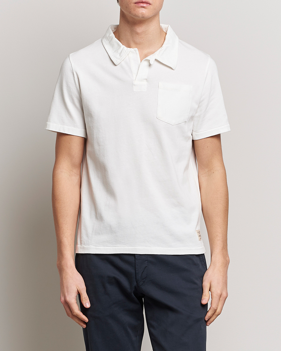 Herren | Poloshirts | Merz b. Schwanen | Organic Cotton Washed Polo White