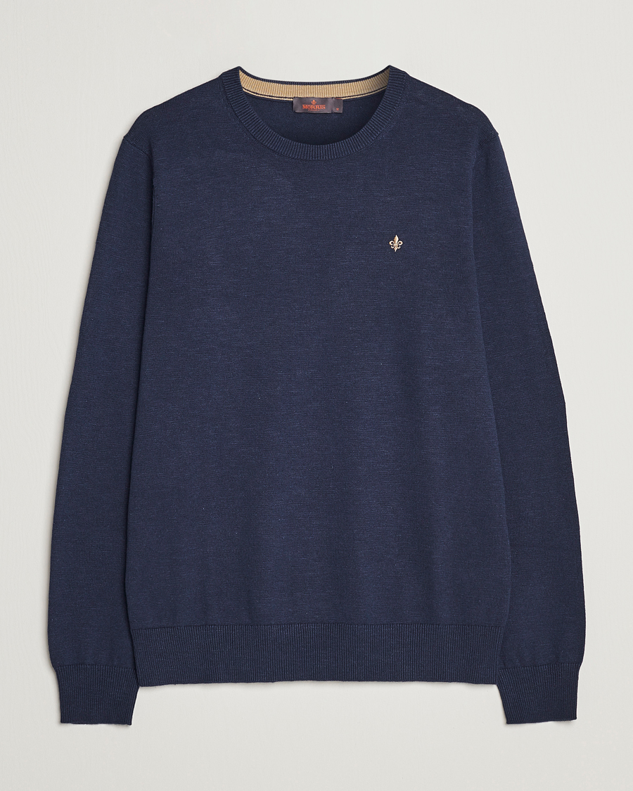 Herren | Pullover | Morris | Harold Summer Crew Neck Blue