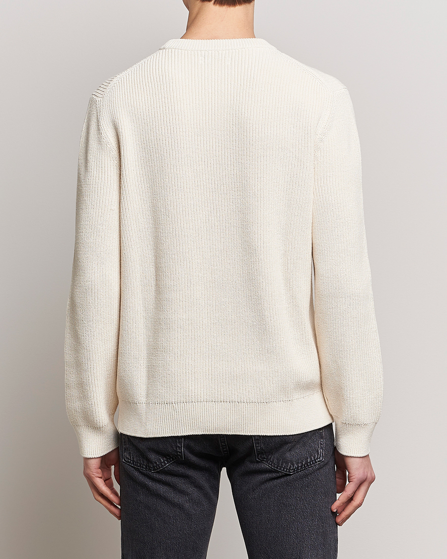 Herren | Pullover | Nudie Jeans | August Cotton Rib Knitted Sweater Chalk White