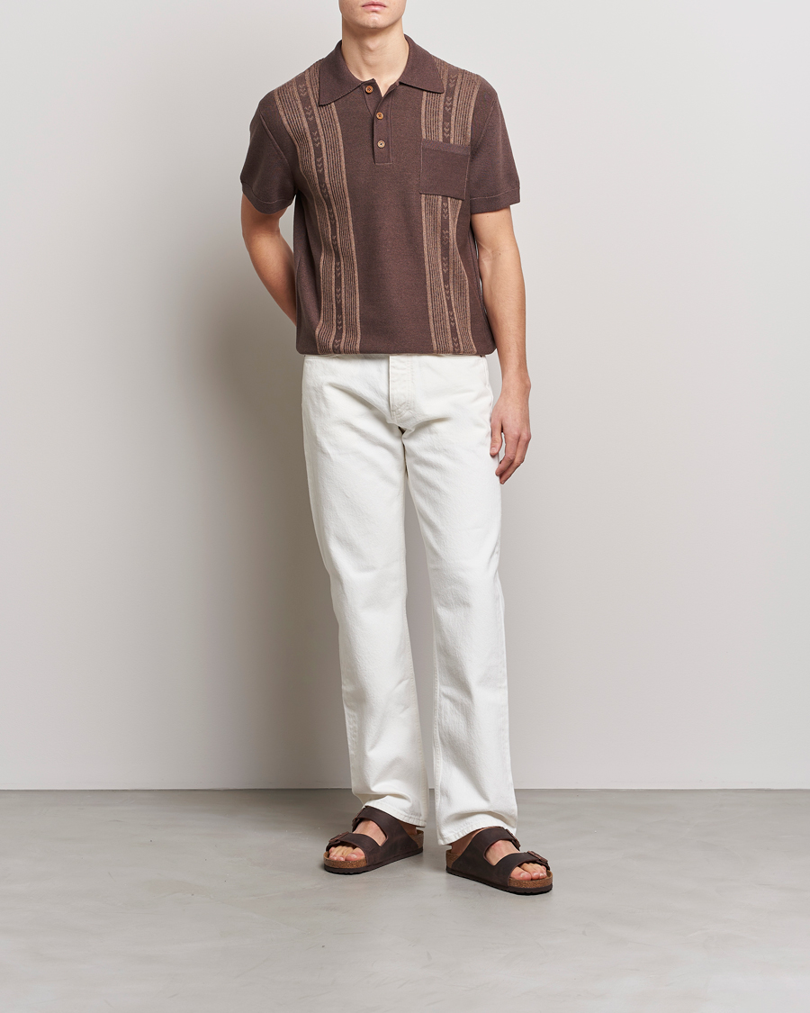 Herren | Poloshirts | Nudie Jeans | Frippe Knitted Polo Brown
