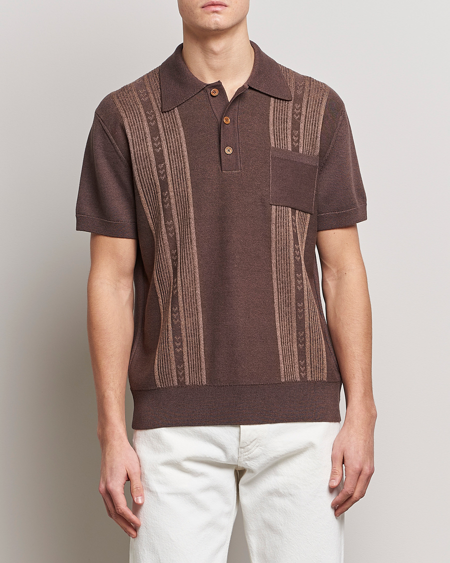 Herren | Poloshirts | Nudie Jeans | Frippe Knitted Polo Brown
